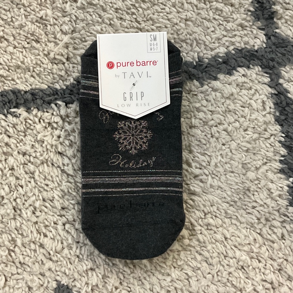 Pure Barre Dark Gray Grip Socks